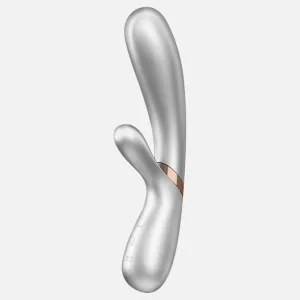 Hot Lover Rabbit Vibrator Incl. Bluetooth   App - Silver/Champagne