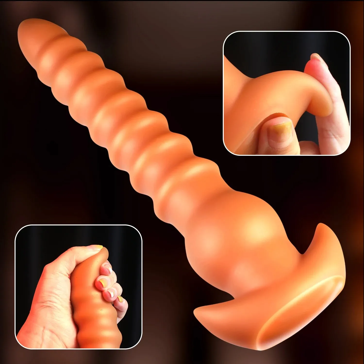 Huge Anal Beads Butt Plug - Big Threads Silicone Anal Dildo Sex Toys for Women Men