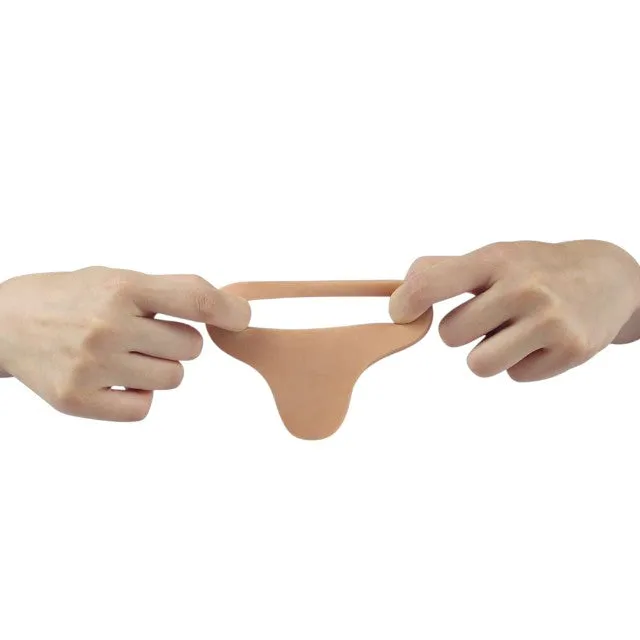 Inel pentru penis cu dildo LOVETOY Ultra Soft Double. pentru dublă penetrare. lungime 17.8 cm. culoarea pielii
