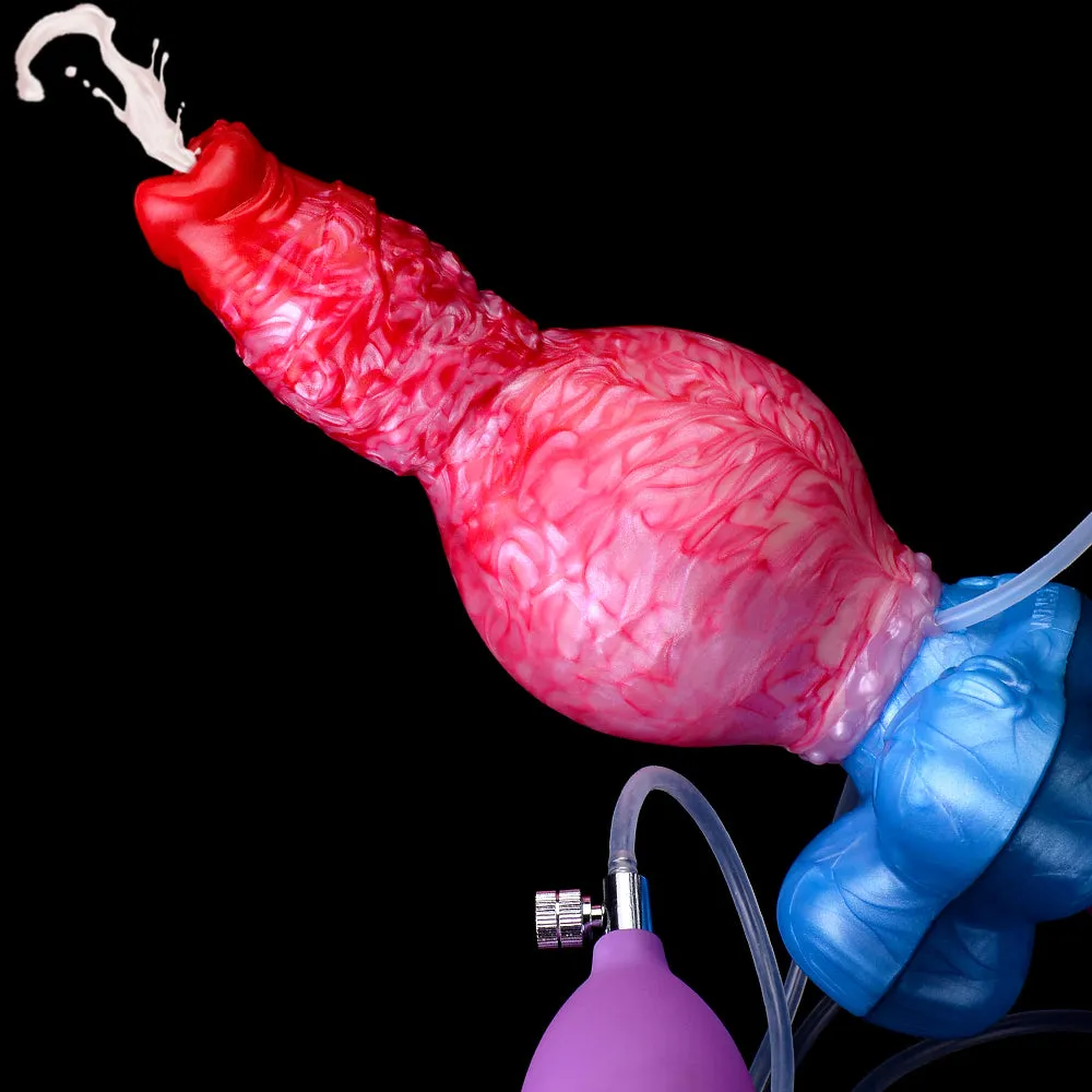 Inflatable Monster Dildo Butt Plug - Realistic Squirting Penis Milking Anal Sex Toys for Women Men