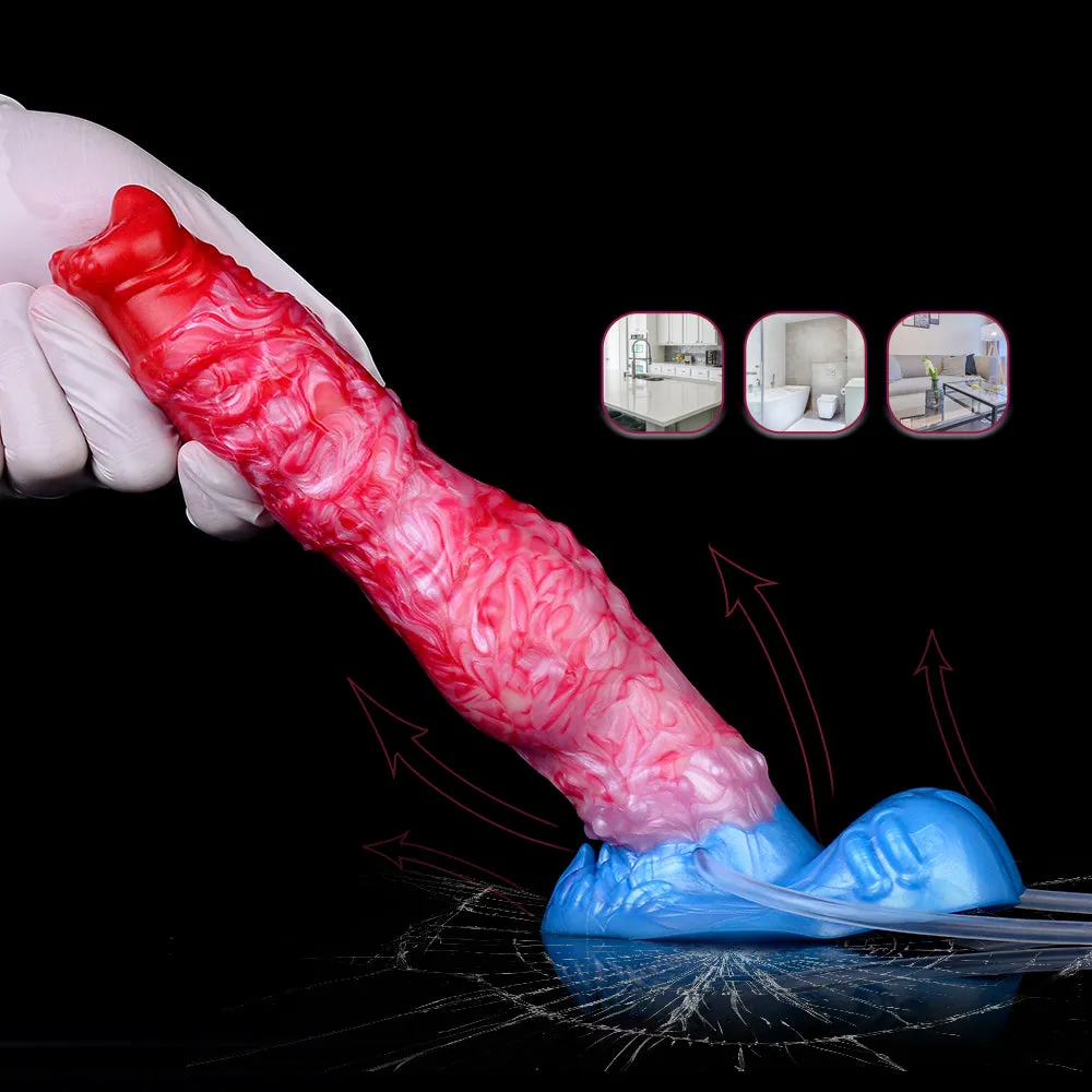 Inflatable Monster Dildo Butt Plug - Realistic Squirting Penis Milking Anal Sex Toys for Women Men