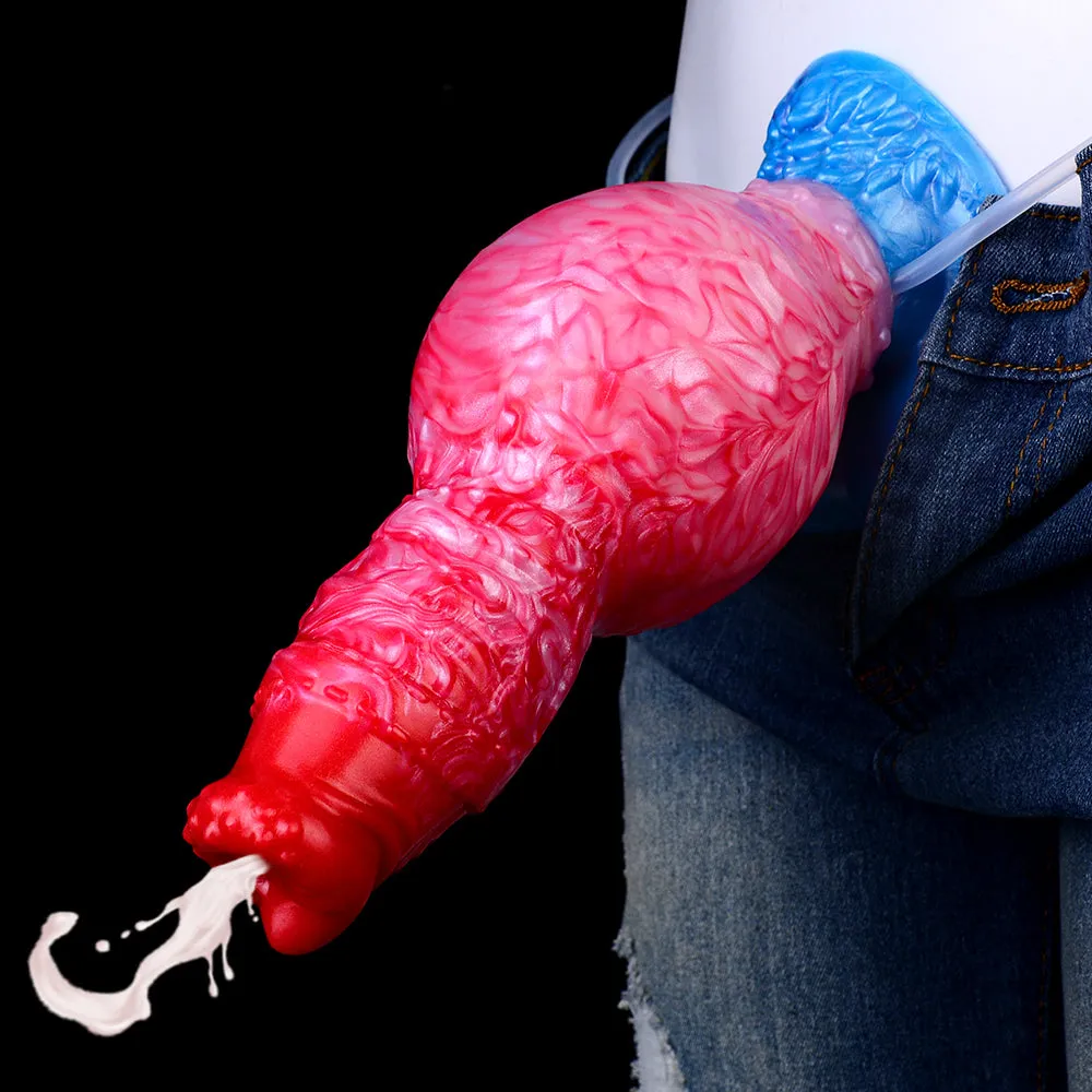 Inflatable Monster Dildo Butt Plug - Realistic Squirting Penis Milking Anal Sex Toys for Women Men
