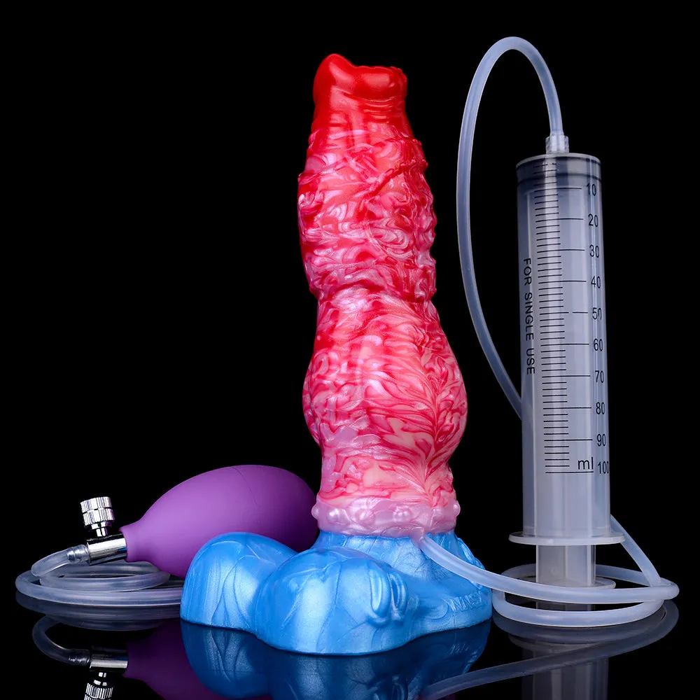Inflatable Monster Dildo Butt Plug - Realistic Squirting Penis Milking Anal Sex Toys for Women Men