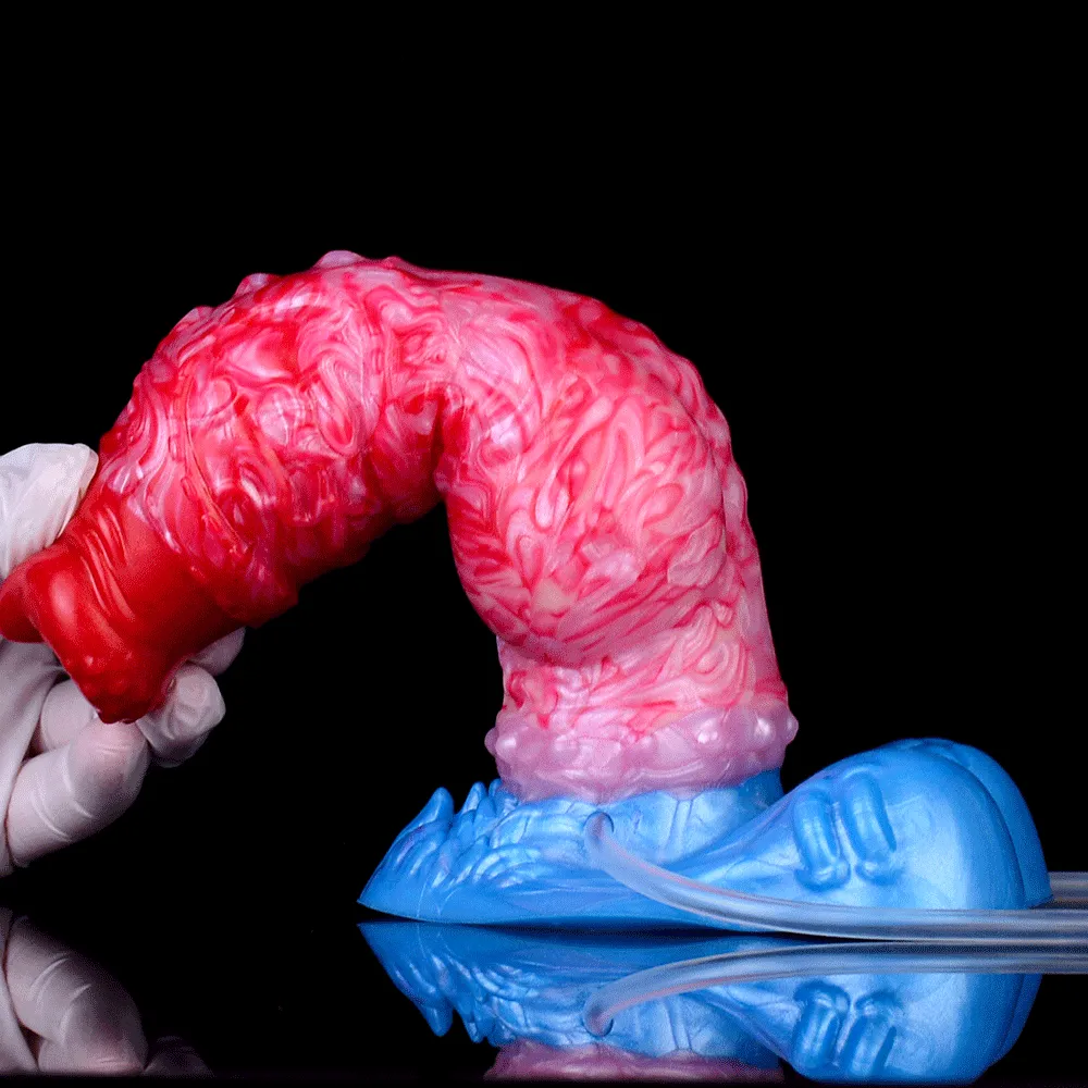 Inflatable Monster Dildo Butt Plug - Realistic Squirting Penis Milking Anal Sex Toys for Women Men