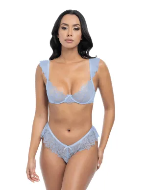 Jessica Underwire Lace Cap Sleeve Bra & Ruffle Panty