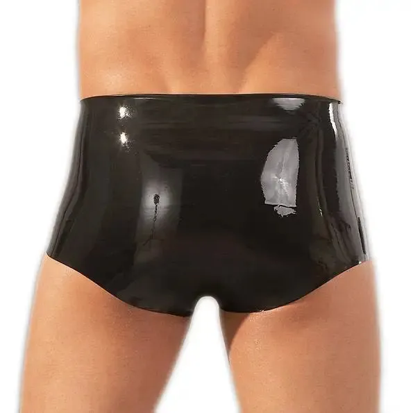 Latex Boxer Briefs with Penis Cock Sleeve for Men
