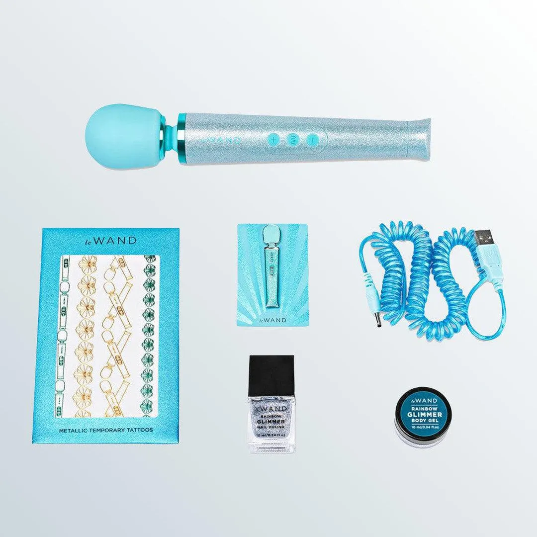Le Wand 'All that Glimmers' Small Wand Vibrator - Blue