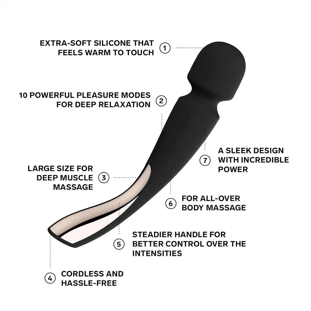 LELO Smart Wand 2 Large - Luxury Wand Massager Black