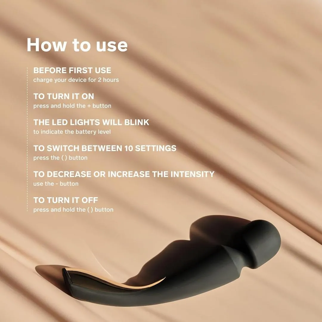 LELO Smart Wand 2 Large - Luxury Wand Massager Black