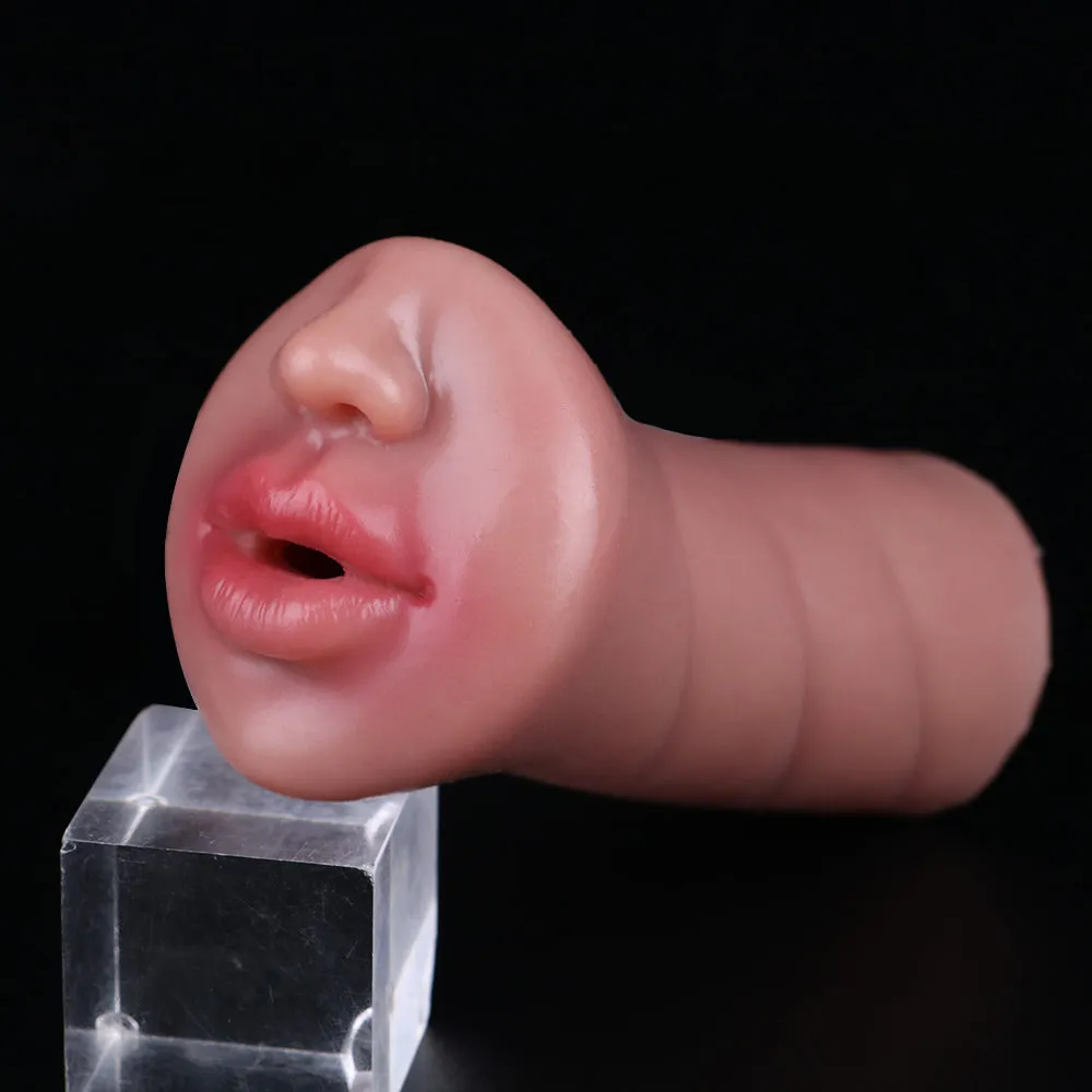 Lifelike Mounth Oral Sex Pussy Pocket Masturbator - Silicone Soft Penis Masturbation Cup Sex Toy for Men