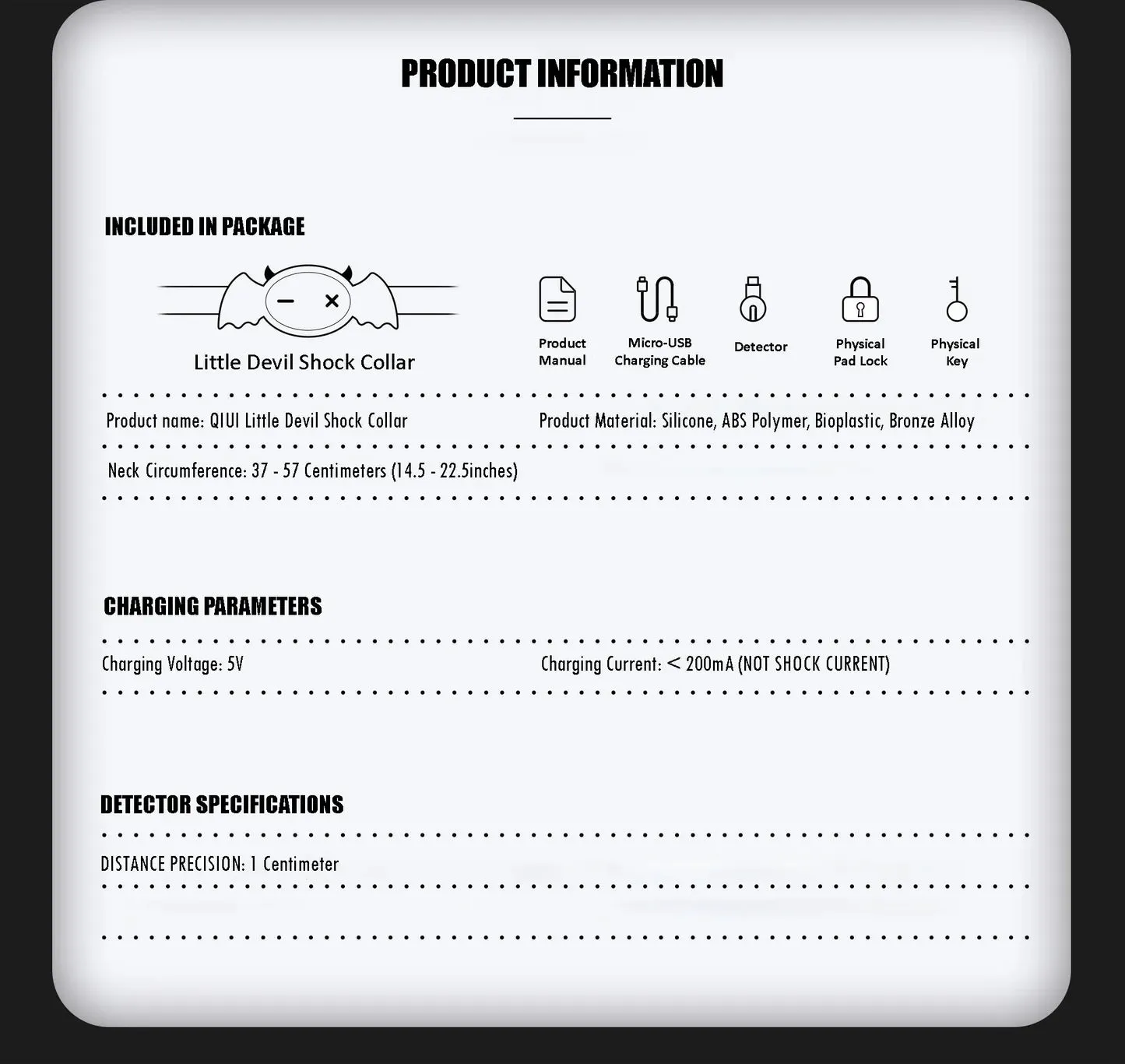 LOCKINK QIUI Love Devil E-stim Silicone Collar APP Control