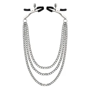 Lovemesex Intimate 3 Tiered Chains Silver Nipple Clamps
