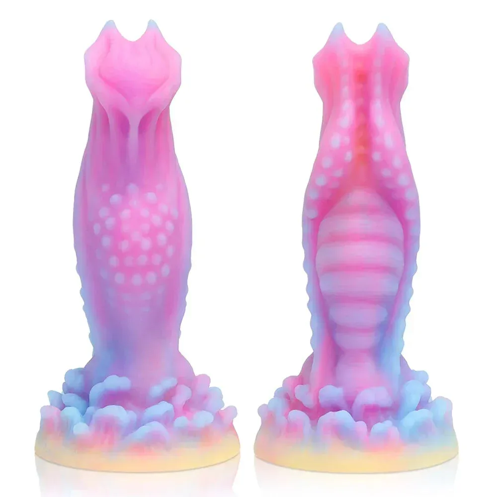 Luminous Monster Dildo - Exotic Dog Dildo Knotted Butt Plug Male Female Sex Toy