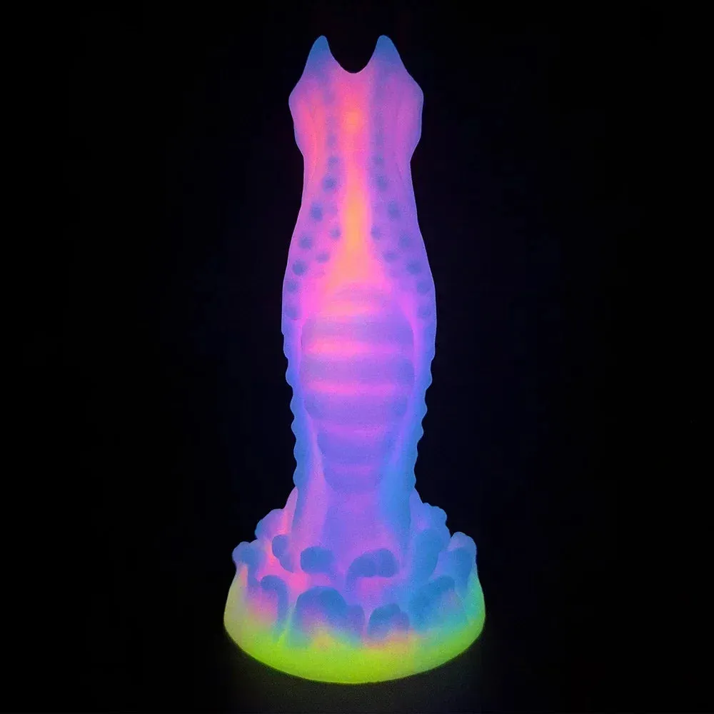 Luminous Monster Dildo - Exotic Dog Dildo Knotted Butt Plug Male Female Sex Toy