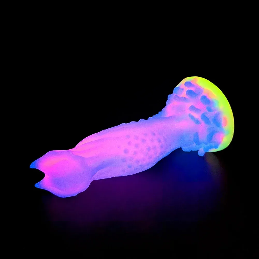 Luminous Monster Dildo - Exotic Dog Dildo Knotted Butt Plug Male Female Sex Toy