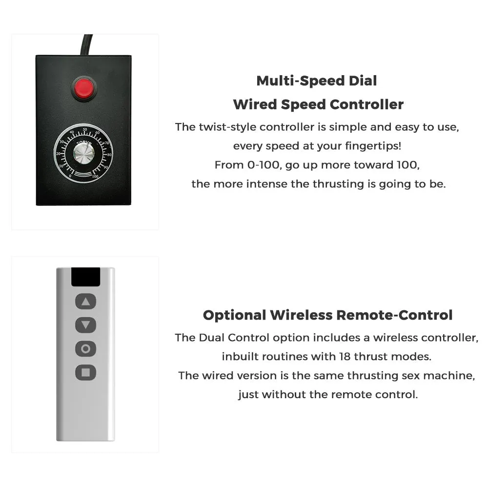 Lustti Bendy 360° Sex Machine FM19 with 120-Watt Motor. Anti-Rotation Connecting System