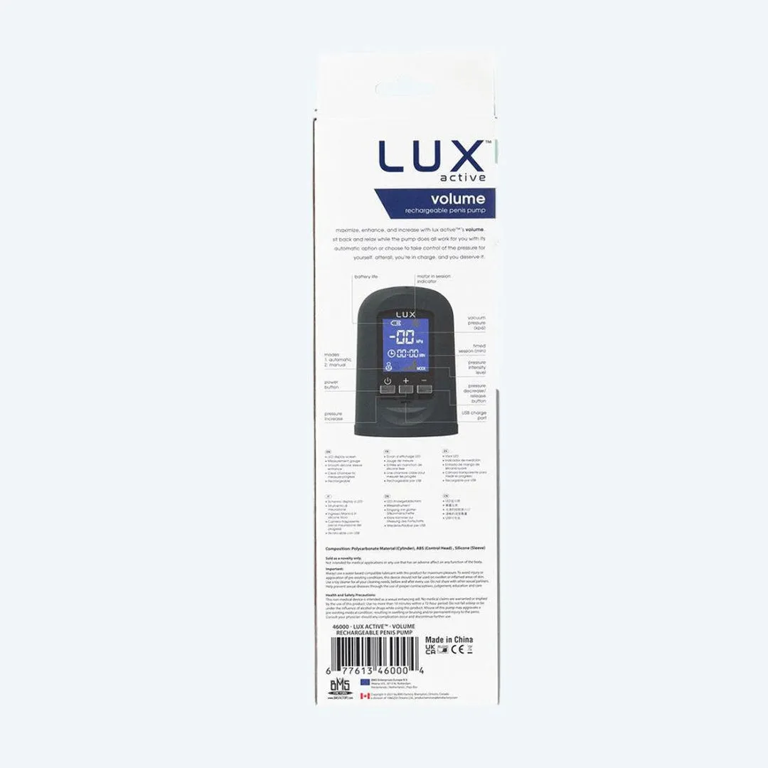 LUX Active Volume Rechargeable Penis Pump
