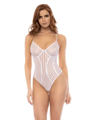 Mapale Emery Sheer Mesh Striped Teddy