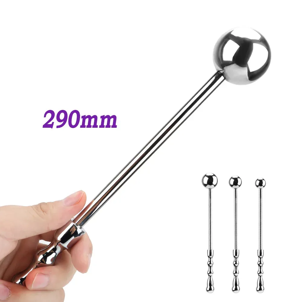 Metal Anal Ball Butt Plug - Double End Slim Dildo Anal Beads Sex Toy