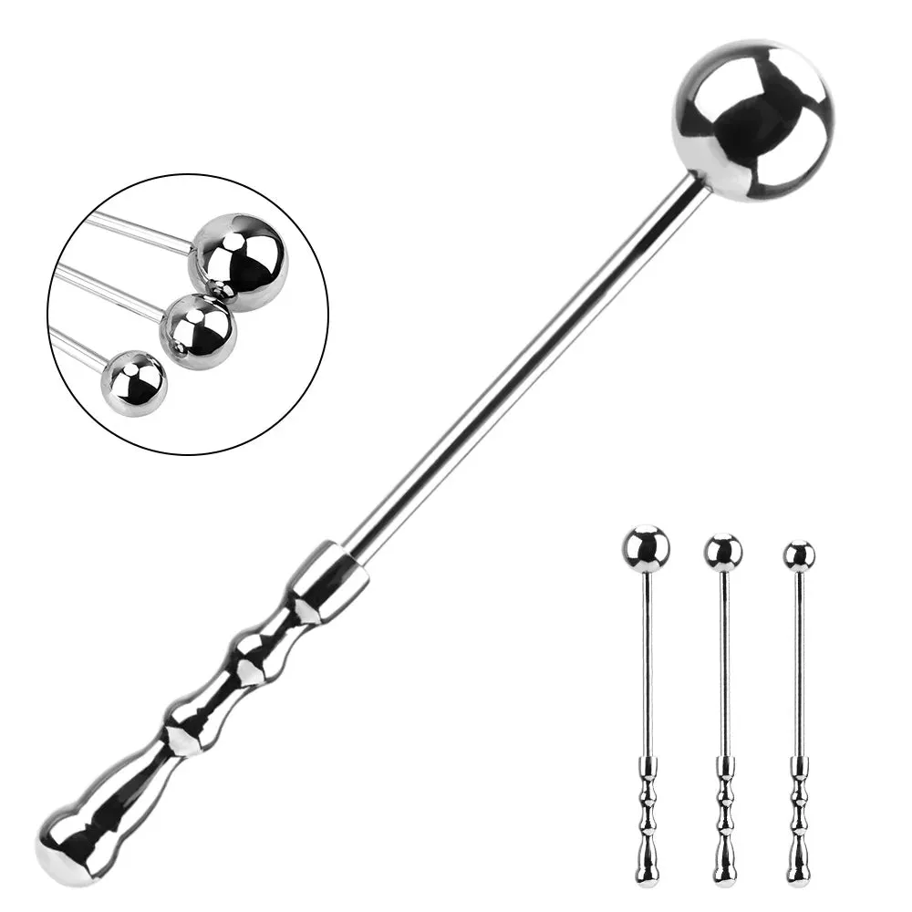 Metal Anal Ball Butt Plug - Double End Slim Dildo Anal Beads Sex Toy