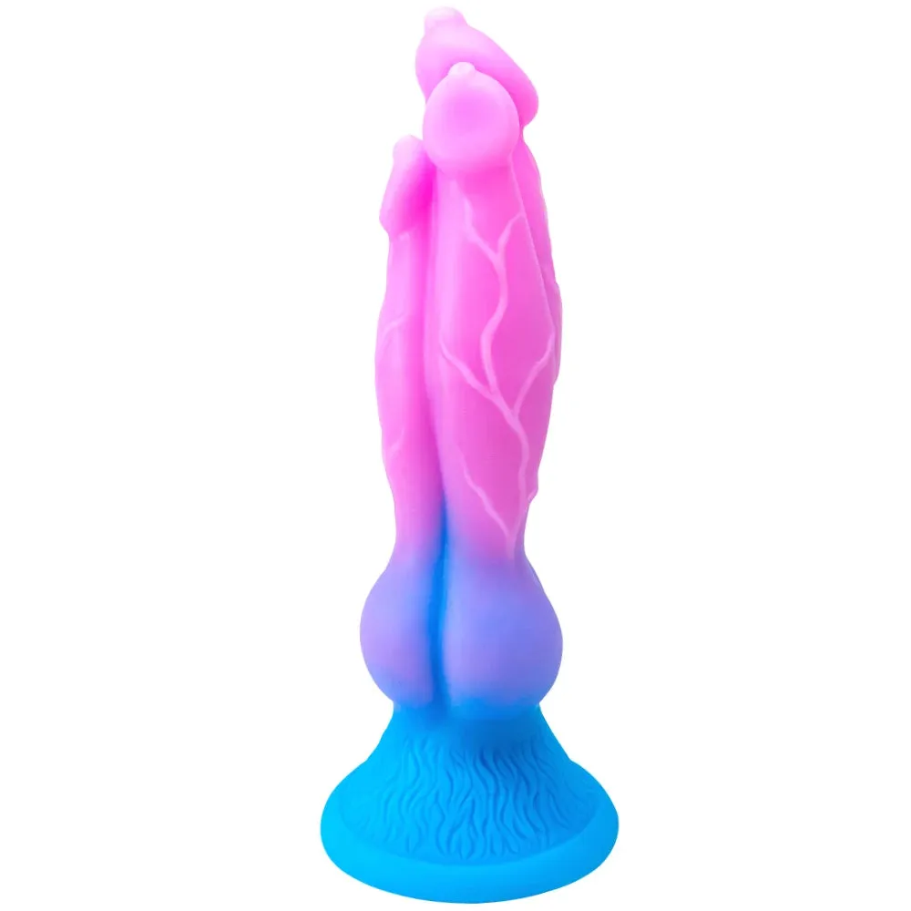 Monster Dog Dildo Butt Plug - 3 Heads Fantasy Animal Dildo Anal Prostate Massager