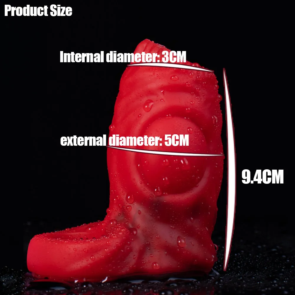 Monsterdildo Cock Ring Penis Sleeve Enlarger Sillicone Stretchy Sex Toy for Men