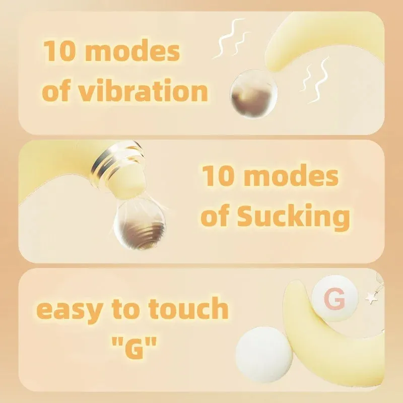 Moon Clit Stimulator G Spot Vibrator - Clitoral Sucking Vibrating Anal Dildo Female Sex Toy