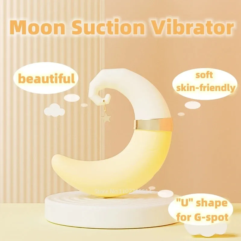 Moon Clit Stimulator G Spot Vibrator - Clitoral Sucking Vibrating Anal Dildo Female Sex Toy