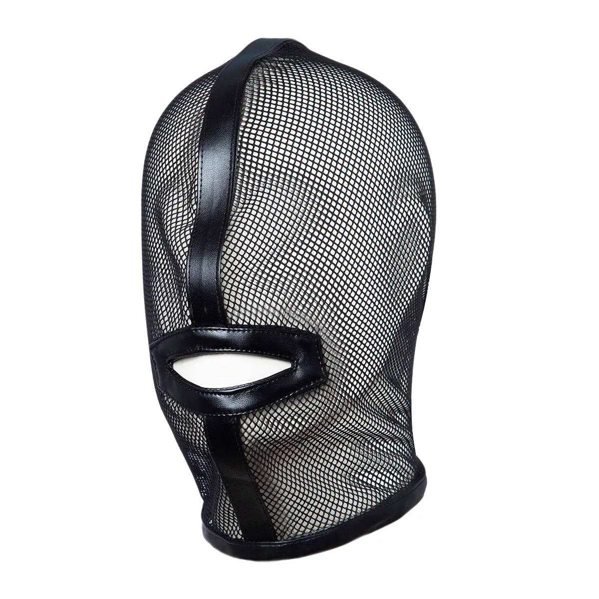 Mystim Open Mouth Head Mask | Lacing Adjustable | Unisex Mesh