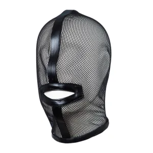 Mystim Open Mouth Head Mask | Lacing Adjustable | Unisex Mesh