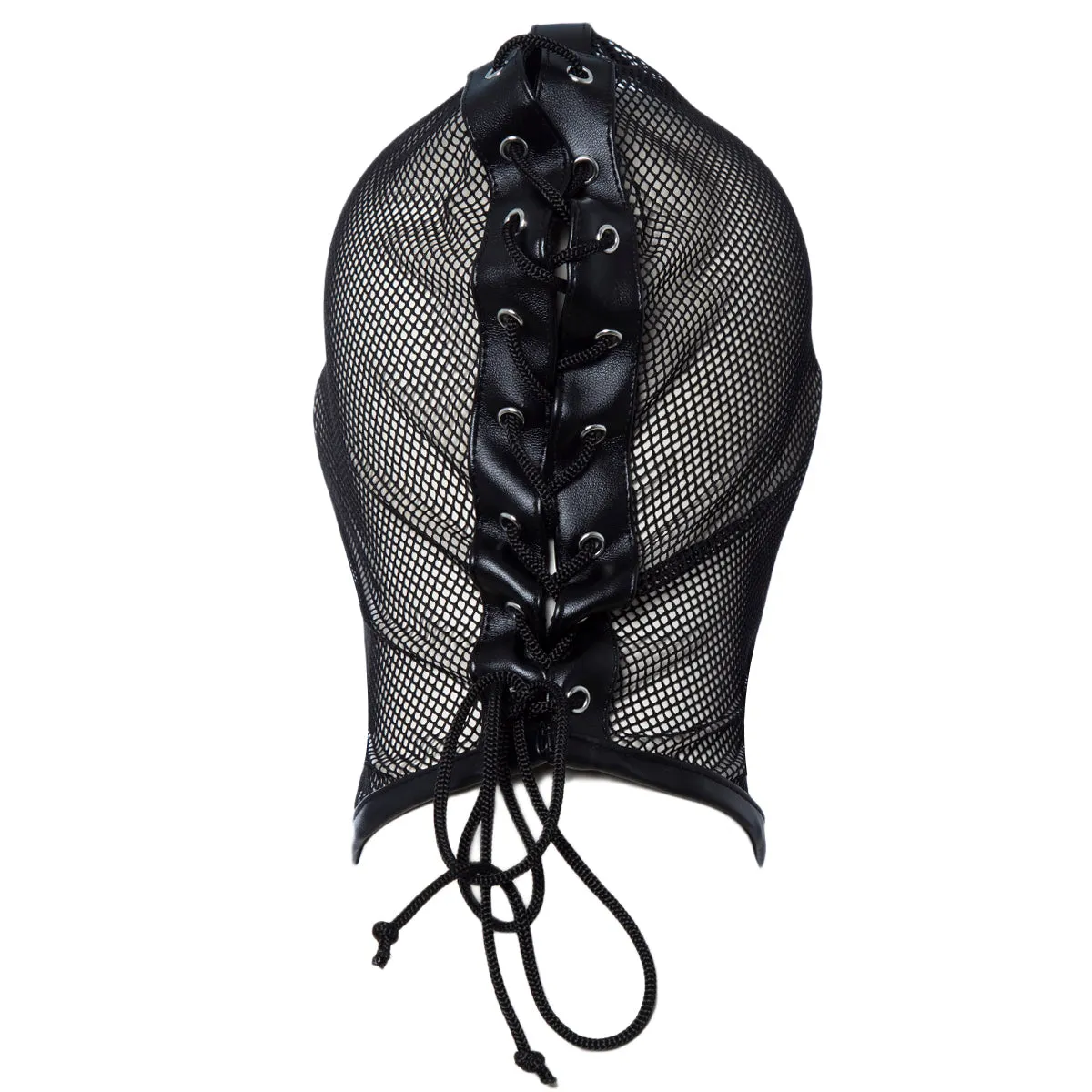 Mystim Open Mouth Head Mask | Lacing Adjustable | Unisex Mesh