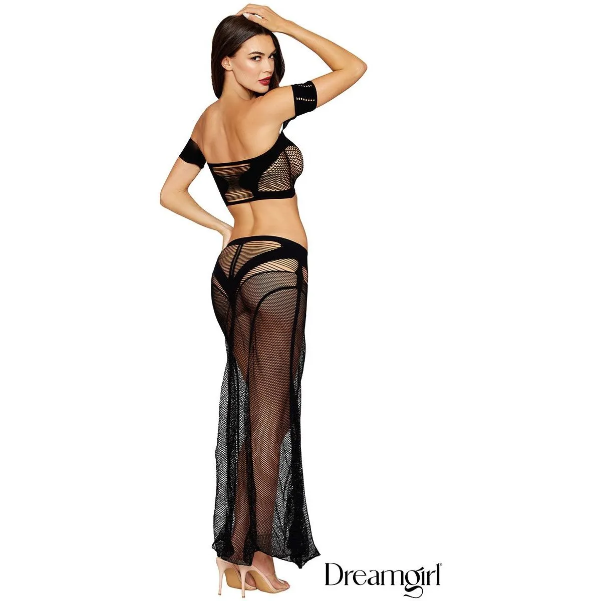 Net Top & Skirt 2pc by Dreamgirl