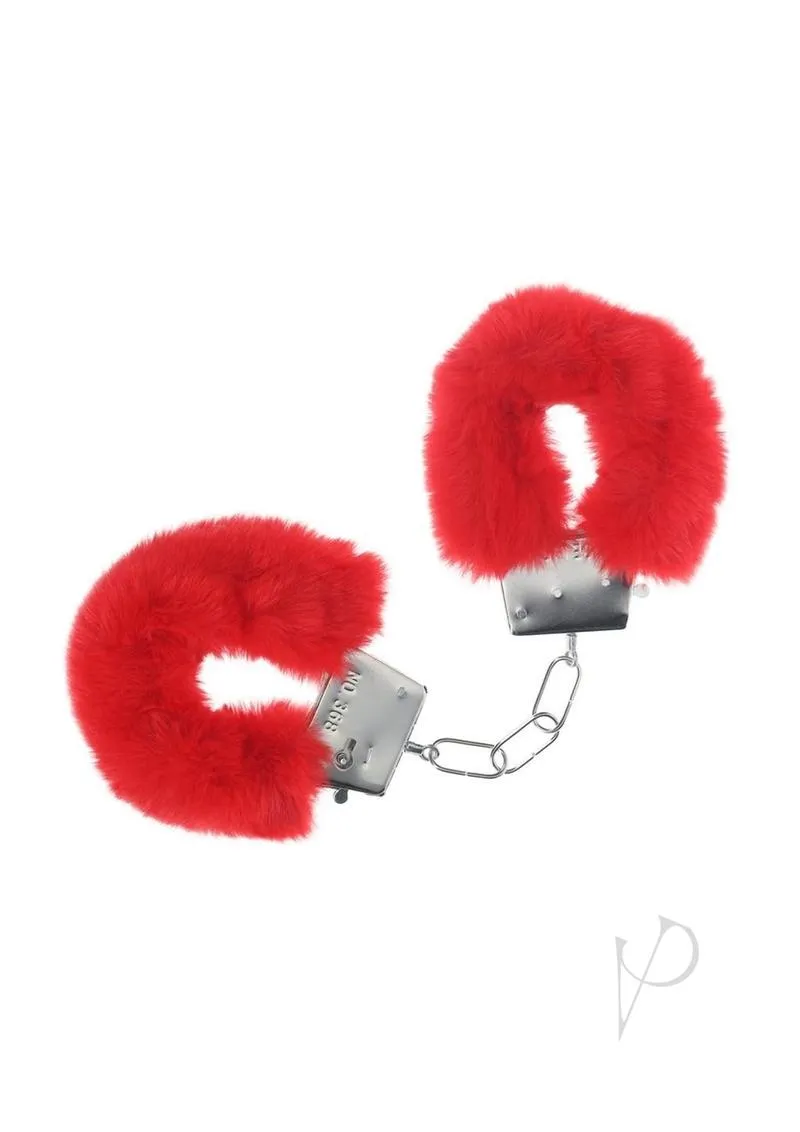 Ouch Classic Fluffy Handcuffs Red