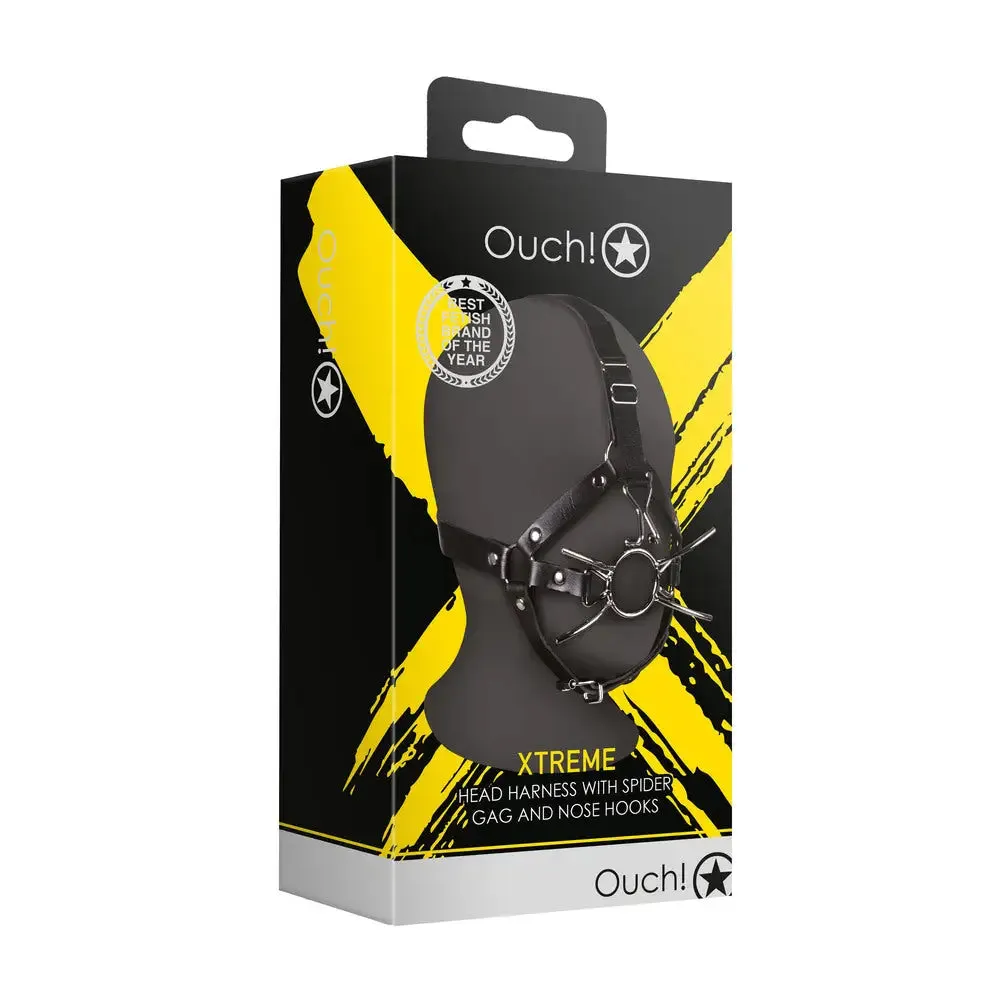 Ouch Xtreme Head Harness with Spider Gag and Nose Hooks