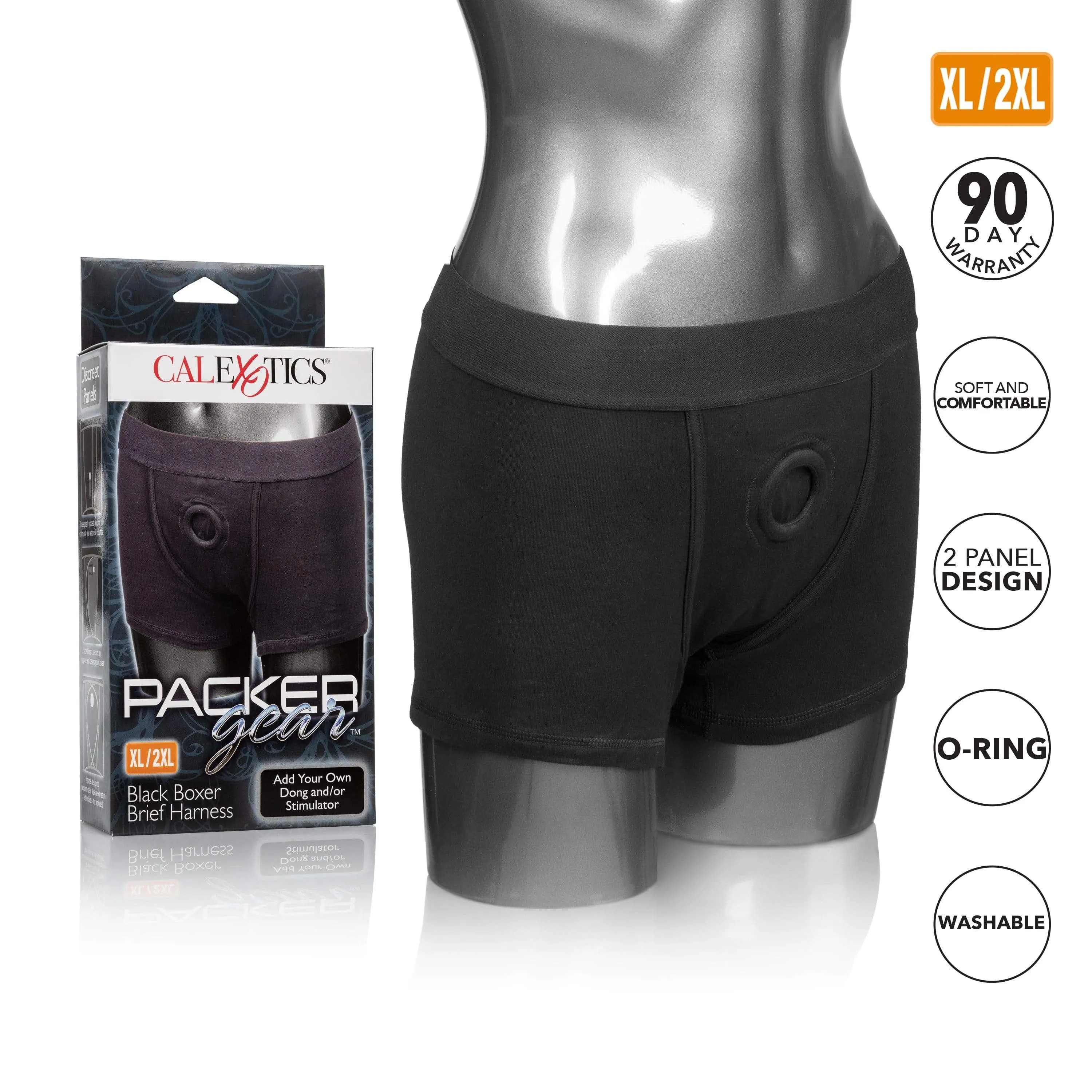 Packer Gear Black Plus Size Boxer Packing Harness Size XL - 2X