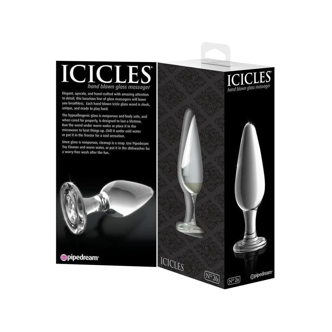 Pipedream Icicles No 26 Clear Glass Butt Plug