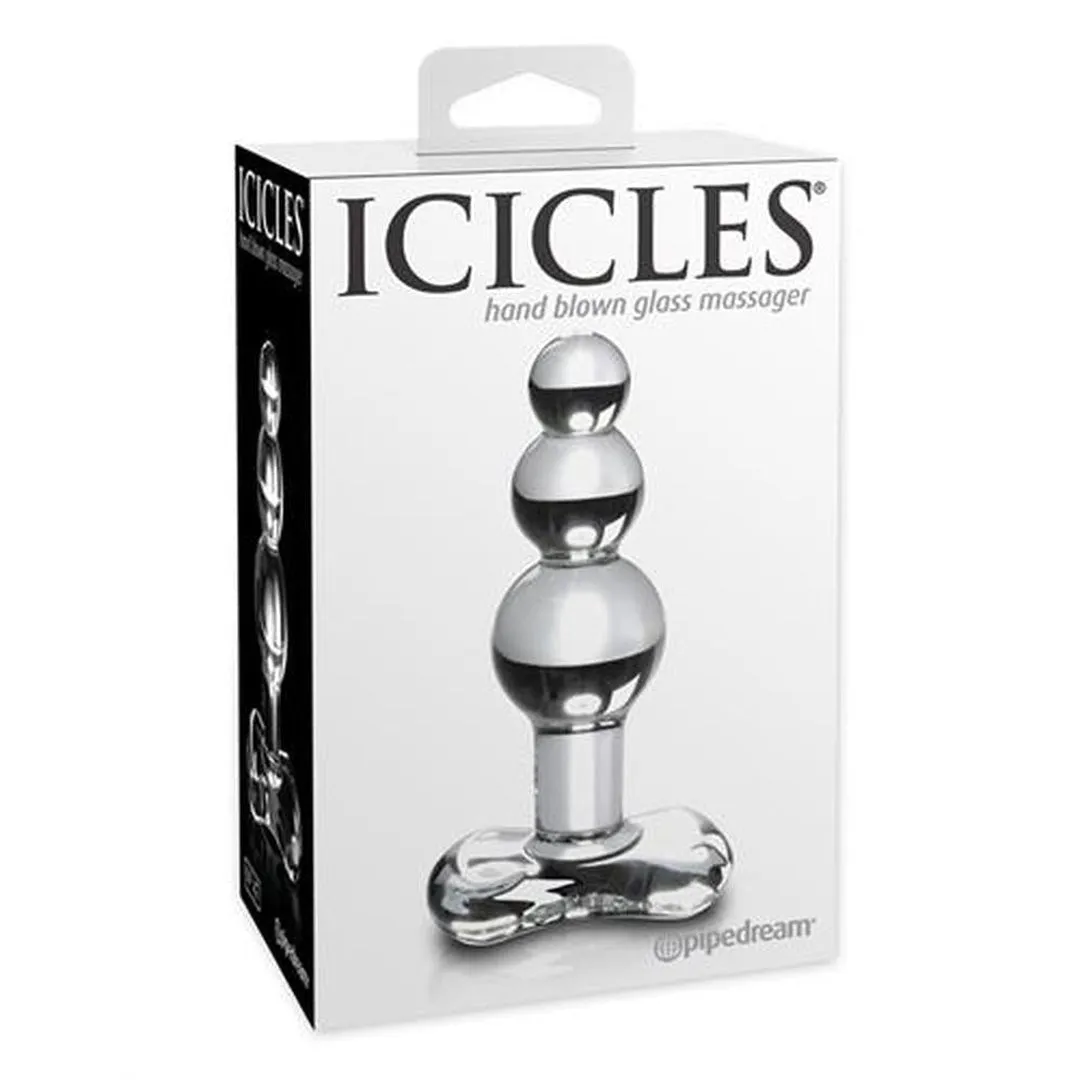 Pipedream Icicles No 47 Clear Beaded Glass Butt Plug