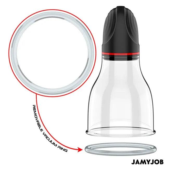 Pompa electrica pentru testicule JAMYJOB Xpand Lite. pentru stimulare si masaj testicular. 3 viteze ajustabile. transparenta