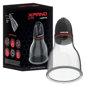 Pompa electrica pentru testicule JAMYJOB Xpand Lite. pentru stimulare si masaj testicular. 3 viteze ajustabile. transparenta