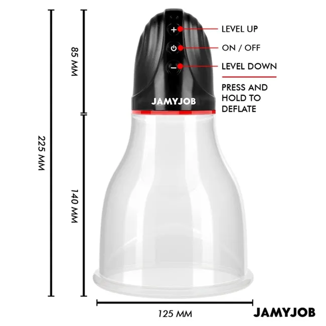Pompa electrica pentru testicule JAMYJOB Xpand Lite. pentru stimulare si masaj testicular. 3 viteze ajustabile. transparenta