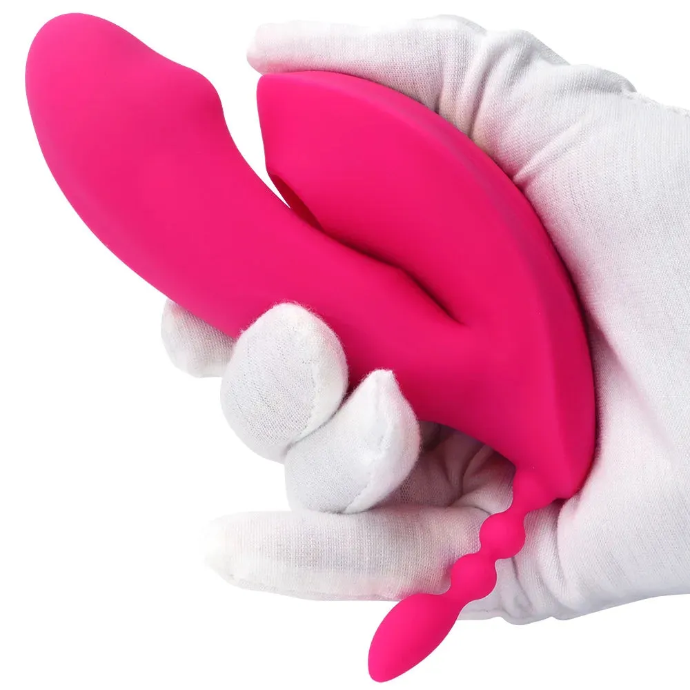 Realistic Vibrating Dildo Clit Sucking Anal Beads Women Vibrator - 3-in-1 Remote Control Female Sex Toy