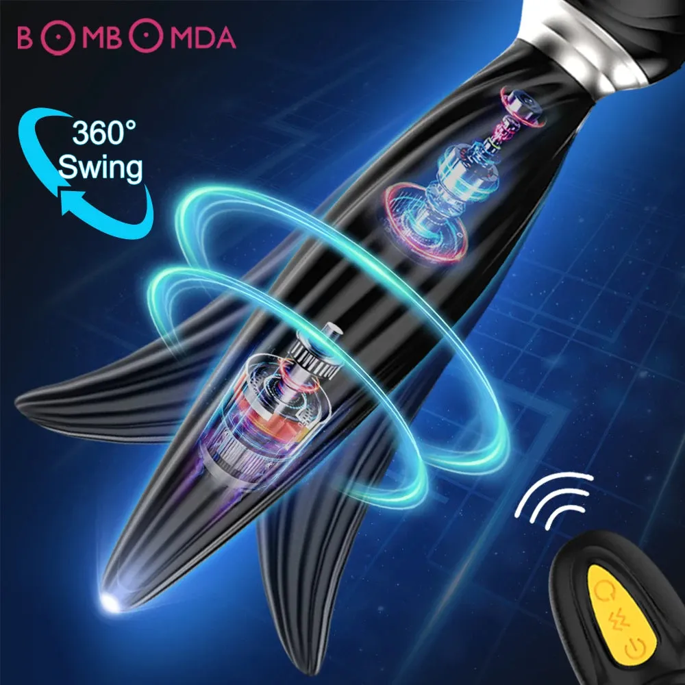 Remote Control Prostate Massager - 360° Rotation Clamping Butt Plug Anal Toys