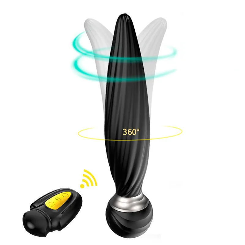 Remote Control Prostate Massager - 360° Rotation Clamping Butt Plug Anal Toys