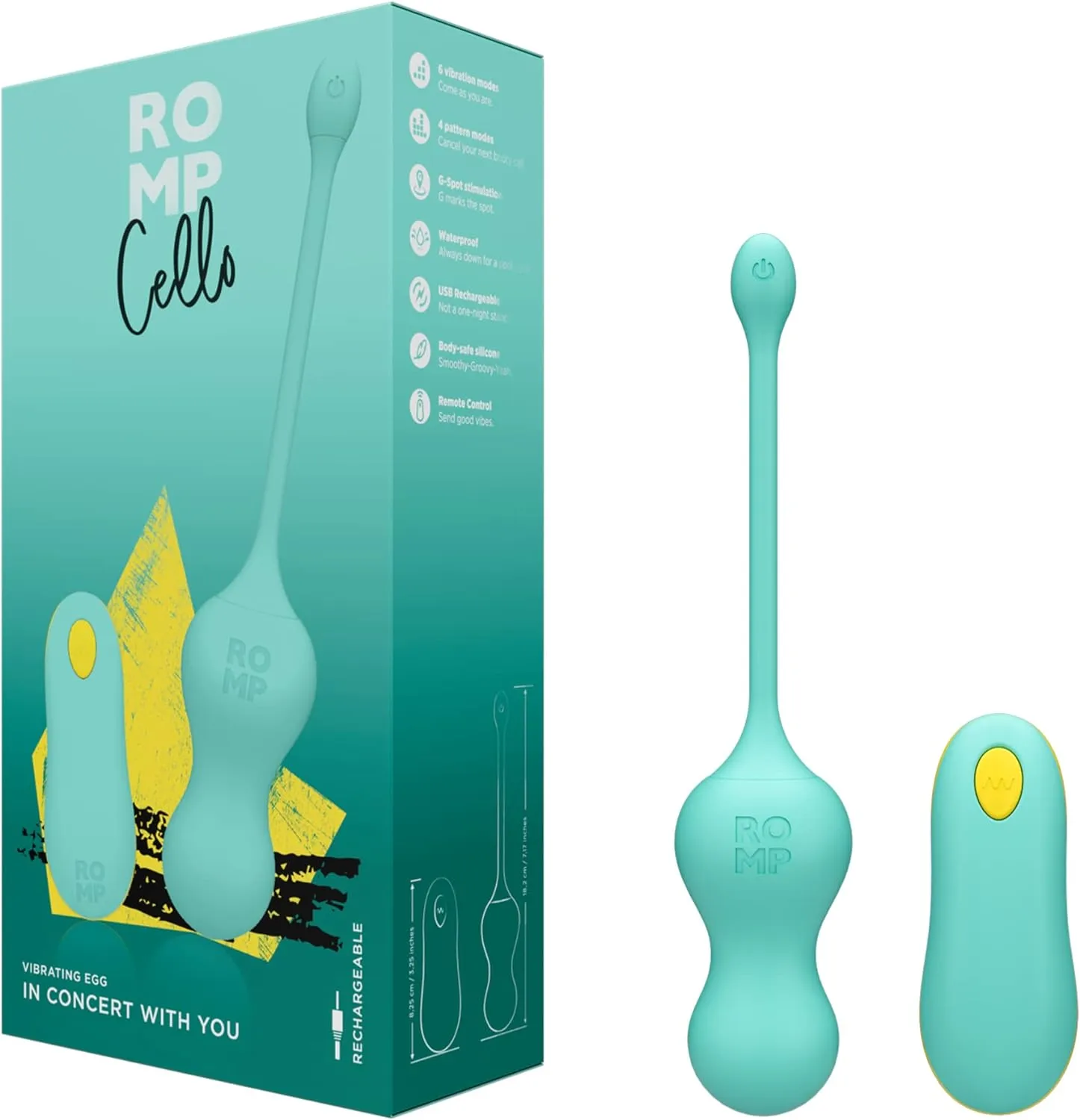Romp - Cello Remote Control Kegel Balls (Green)