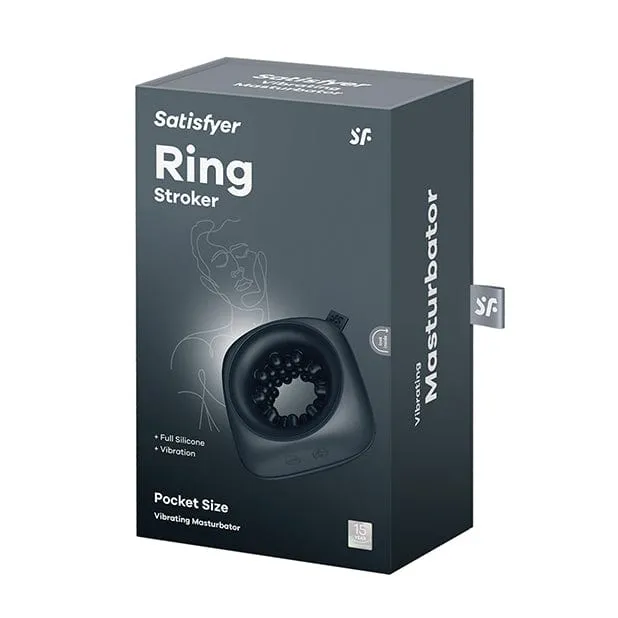 Satisfyer - Ring Stroker Pocket Size Vibrating Masturbator (Black)