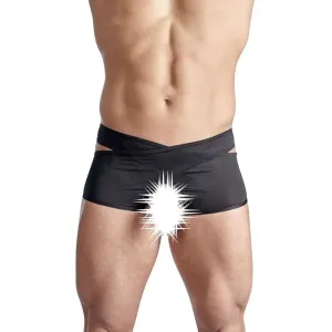 Sexy Black Briefs with Open Crotch for Men