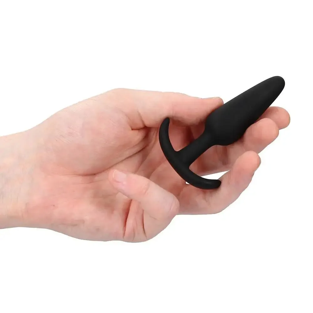 Shots Silicone Black Slim Small Butt Plug for Beginners