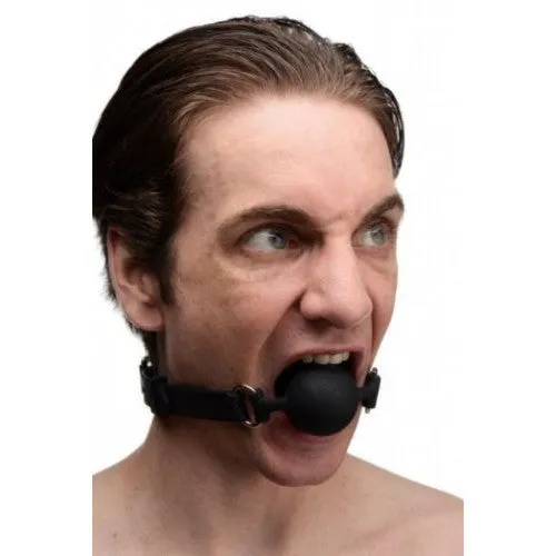 Silicone bondage mouth gag with dildo