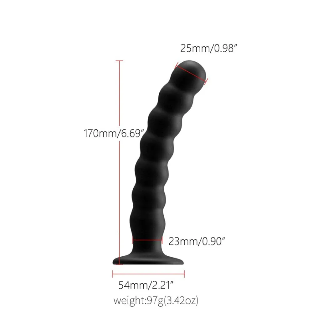 Silicone Butt Plug - 7 Pull Beads Anal Dildo G Spot Prostate Massager