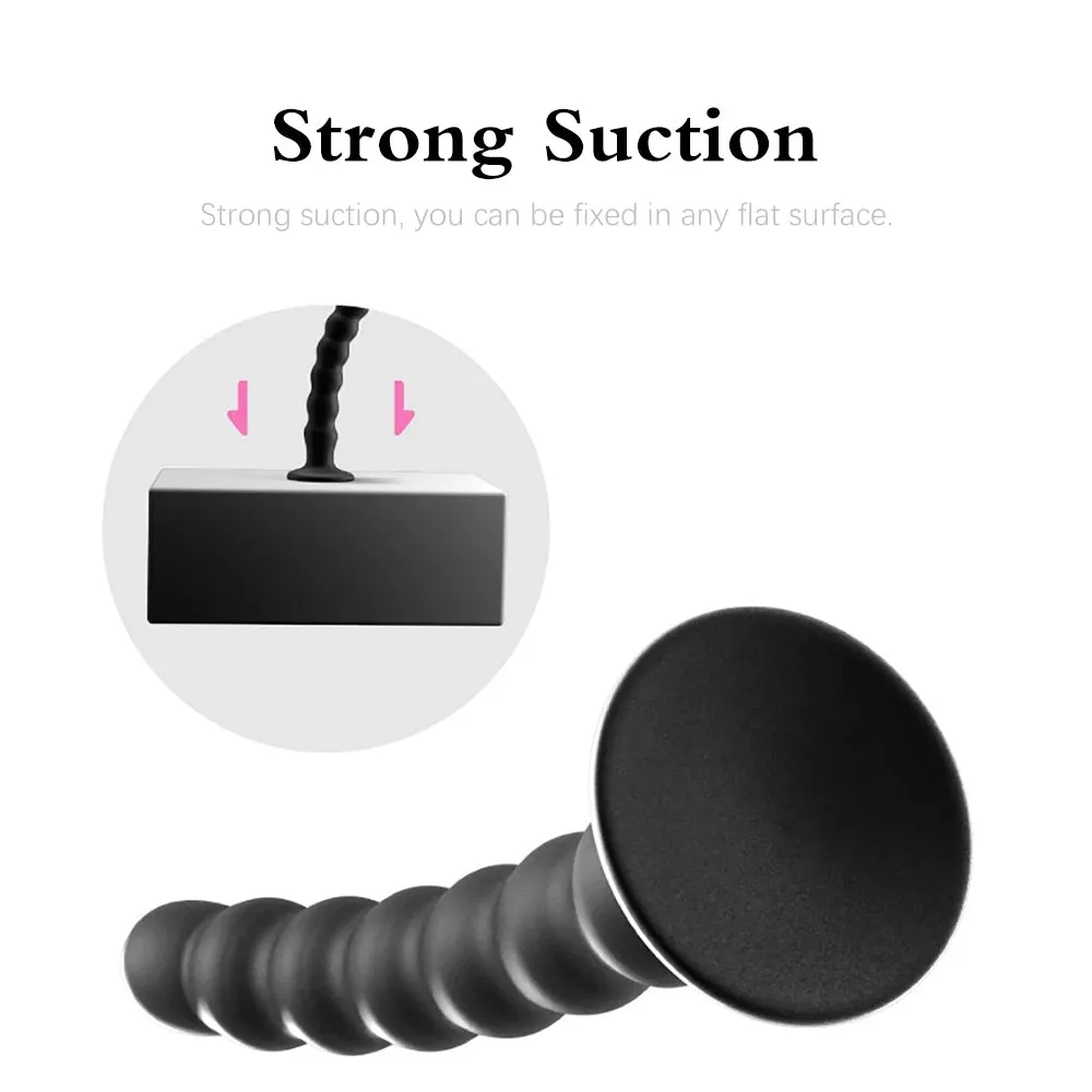 Silicone Butt Plug - 7 Pull Beads Anal Dildo G Spot Prostate Massager